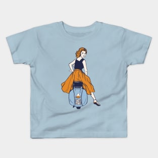 Italian girl on Vespa Piaggio Kids T-Shirt